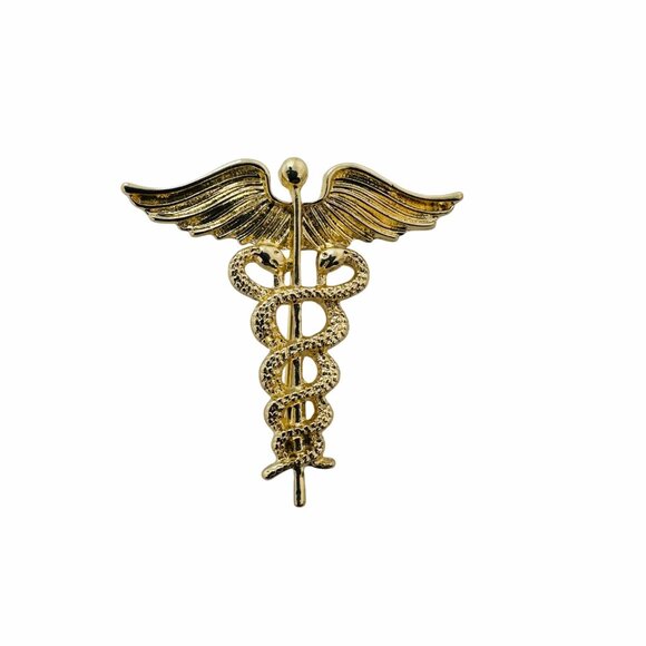 ✨Staff of Hermes Caduceus Medical Doctor Symbol of Medicine Snakes Wing Broch✨ - Picture 6 of 6